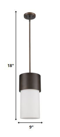Midtown 1-Light Oil-Rubbed Bronze Pendant With Frosted Glass Shade