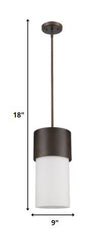 Midtown 1-Light Oil-Rubbed Bronze Pendant With Frosted Glass Shade
