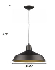 Industrial Brushed Bronze Hanging Light