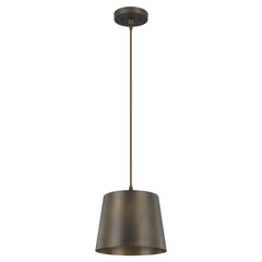 Antique Bronze Hanging Light with Plant Pot Shade