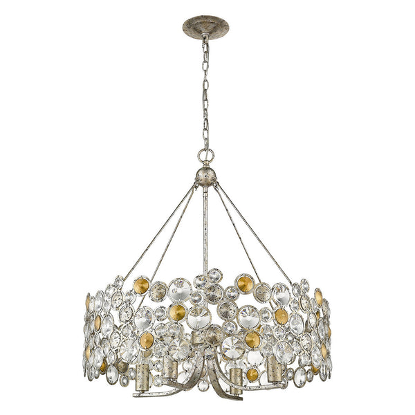 Vitozzi 4-Light Antique Silver Leaf Chandelier