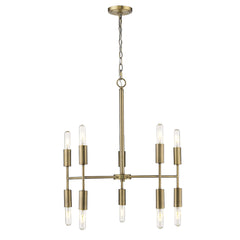 Perret 10-Light Aged Brass Chandelier
