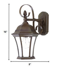 Dark Brown Swing Arm Hanging Lantern Wall Light