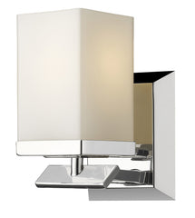 One Light Silver Frosted Glass Wall Sconce