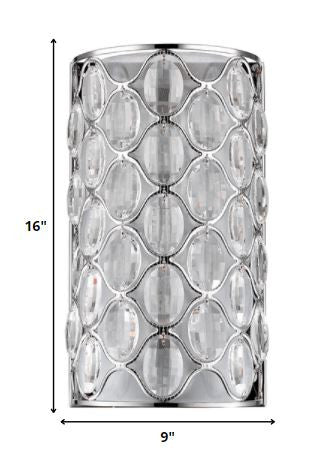 Isabella 1-Light Polished Nickel Sconce With Crystal Accents
