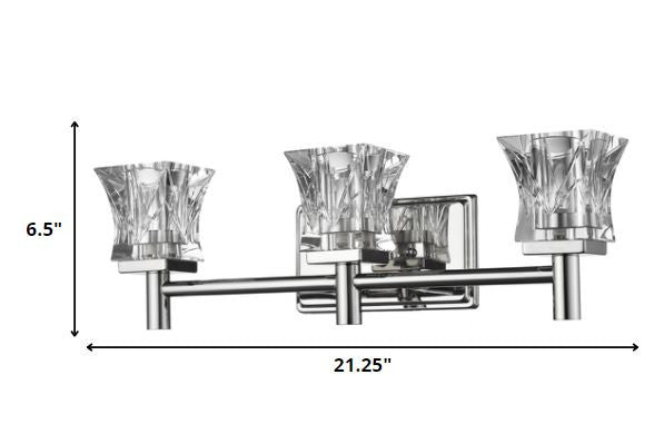 Arabella 3-Light Polished Nickel Sconce With Pressed Crystal Shades