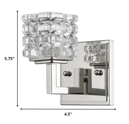 Silver Wall Light with Crystal Shade