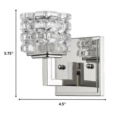 Silver Wall Light with Crystal Shade