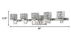 Coralie 5-Light Polished Nickel Sconce With Pressed Crystal Shades