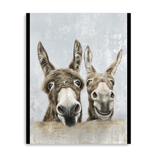 40" Cute Donkeys Canvas Wal Art