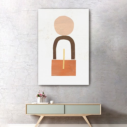 48" Abstract Orange Shapes in Balance Canvas Wall Art