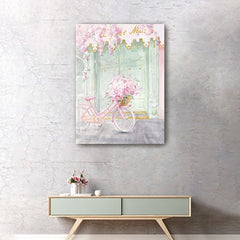40" Pretty Pastel Pink Paris Canvas Wall Art
