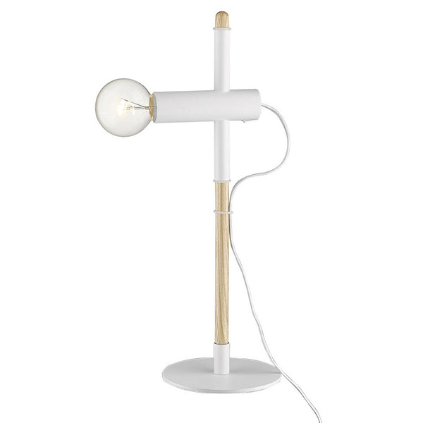 Minimalist White Wooden Table Lamp