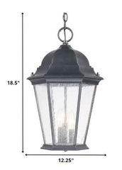 Three Light Matte Black Domed Lantern Hanging Light