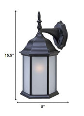 XL Matte Black Frosted Glass Swing Arm Wall Light