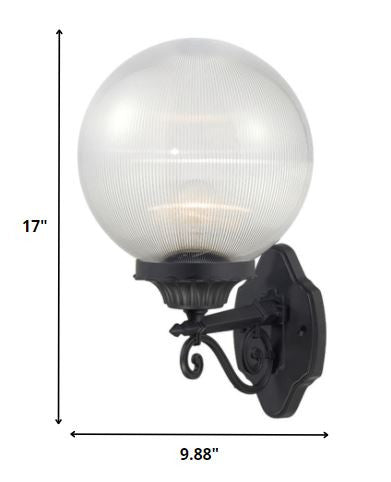 Matte Black Clear Acrylic Globe Wall Sconce