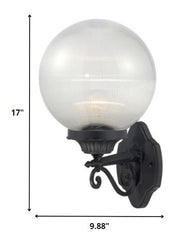 Matte Black Clear Acrylic Globe Wall Sconce