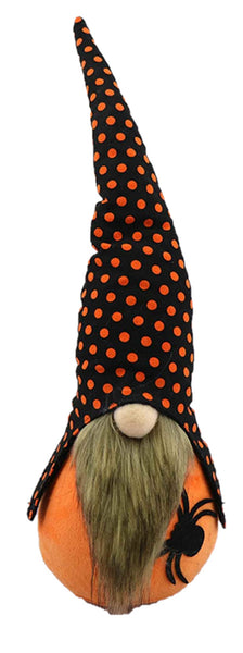 Spooky Orange and Black Halloween Gnome