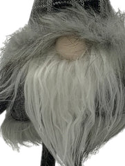 Grey and Black Plaid Standing Gnome
