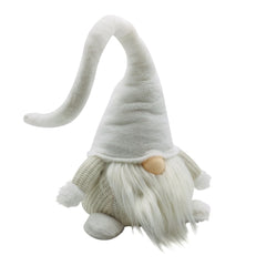 Creamy White Knitted Fabric Twisted Hat Gnome