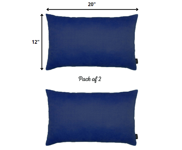 Set of 2 Blue Modern Lumbar Throw Pillows