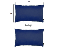 Set of 2 Blue Modern Lumbar Throw Pillows