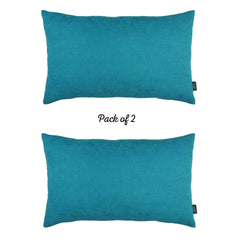 Set of 2 Teal Modern Lumbar Throw Pillows