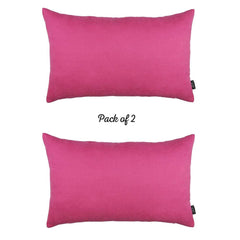 Set of 2 Fuchsia Pink Modern Lumbar Throw Pillows