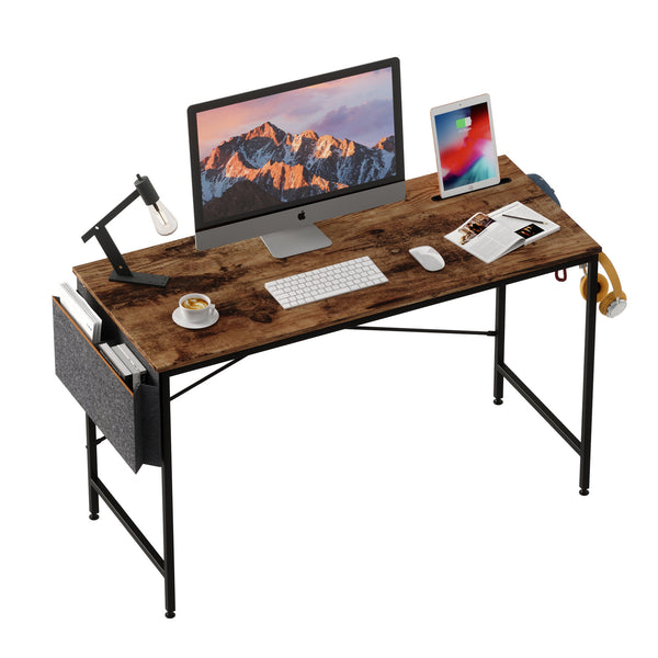 39" Modern Rustic Brown and Black Computer Desk