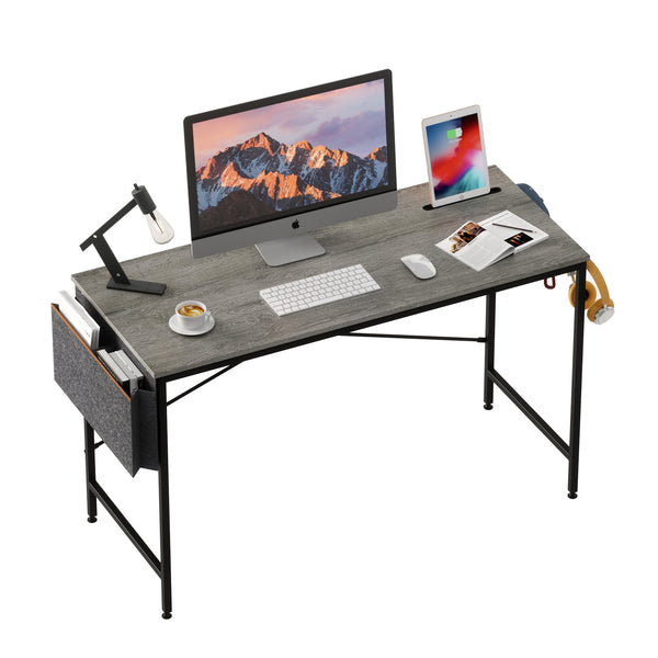 39" Modern Metro Gray and Black Computer Desk