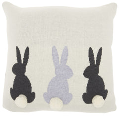 Sweet Ivory Bunny Rabbit Throw Pillow
