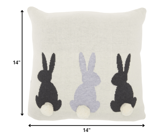 Sweet Ivory Bunny Rabbit Throw Pillow