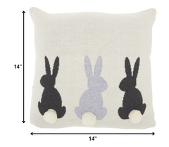 Sweet Ivory Bunny Rabbit Throw Pillow