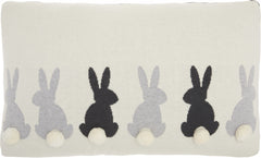 Long Ivory Bunny Rabbit Lumbar Pillow