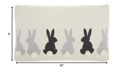 Long Ivory Bunny Rabbit Lumbar Pillow