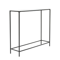 Minimalist Clear Glass and Black Console Table