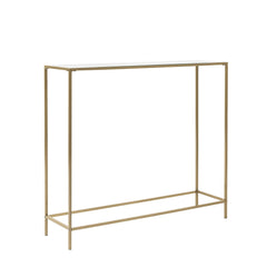 Minimalist Clear Glass and Gold Console Table