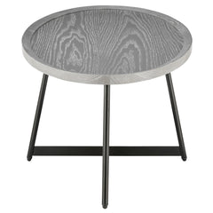 Modern Gray and Black Round Side Table