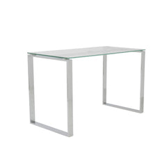Pro Mod Clear Glass and Polished Stainless Steel Desk
