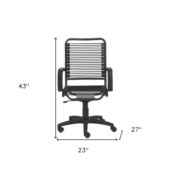 43" Black and Black Round Bungee Cord High Back Office Chair