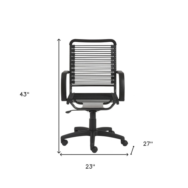43" All Black Round Bungee Cord High Back Office Chair