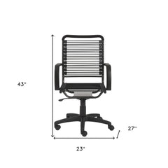 43" All Black Round Bungee Cord High Back Office Chair