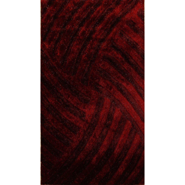 8' x 10' Burgundy Geometric Illusion Area Rug