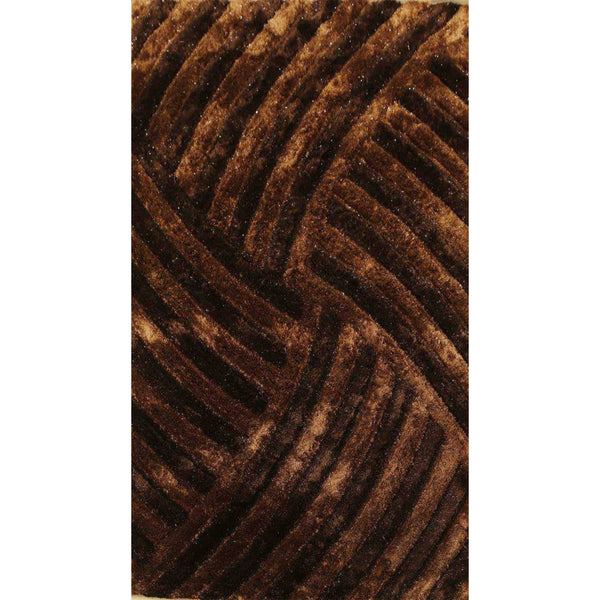 2' x 8' Dark Brown Geometric Illusion Runner Rug