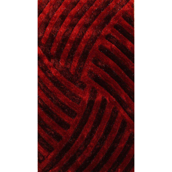 8' x 10' Red Geometric Illusion Area Rug