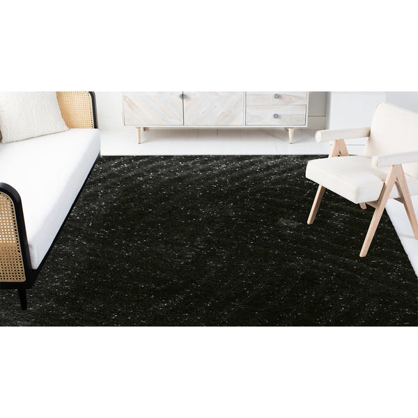5' x 7' Black Geometric Illusion Area Rug