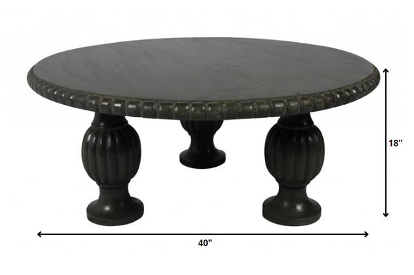 Round Embellished Traditional Coffee Table