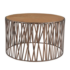 Round Drum Shaped Iron Coffee Table