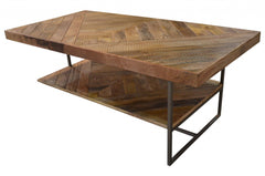 Rectangular Wooden Coffee Table with Storage