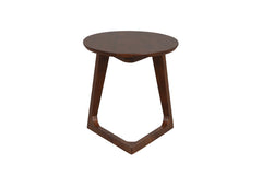 Asymmetric Mocha Wood End or Side Table